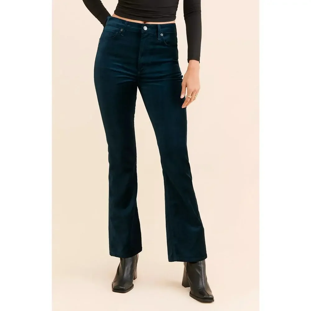 AGOLDE Nico Velvet Bootcut Jeans Blue Stretch Women’s 28